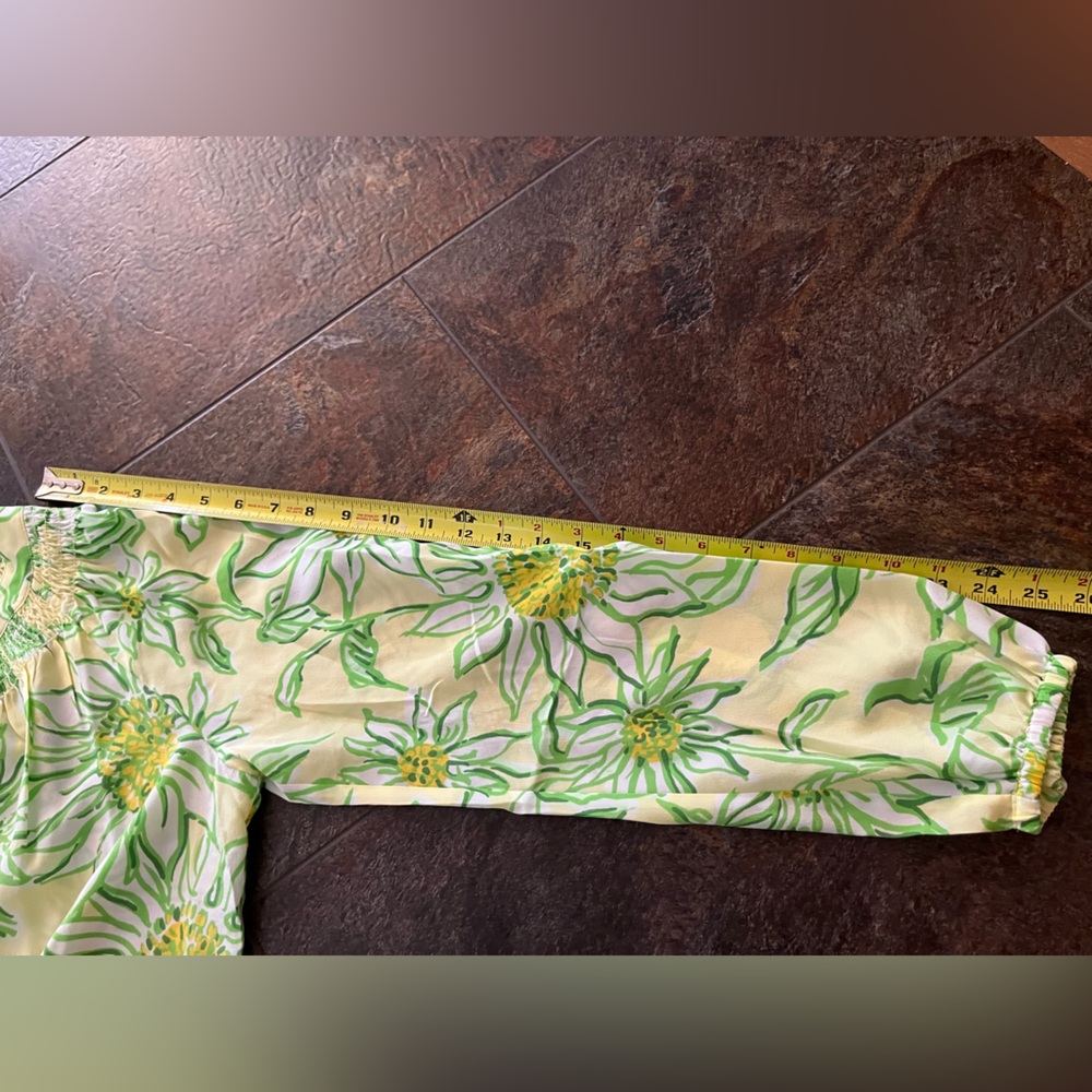 Women’s Lilly Pulitzer Elsa yellow silk top. Limoncello sunbelievable. Medium - Picture 13 of 14